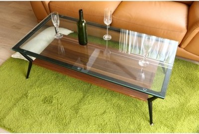 ガラスリビングテーブル　クレア　120幅　DBR